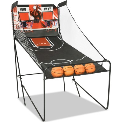Foldable Indoor Basketball Arcade Game | Electronic Double Shot Basketball Machine for Home Game Roo-img1