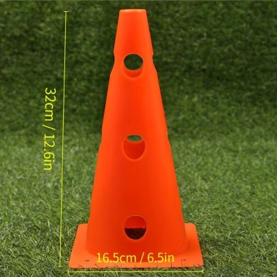 Durable 32cm Agility Cone with Holes | Sports Training Marker Cone for Field & Gym Use ﻿