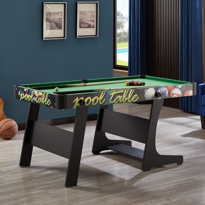 Foldable Pool Table, Space-Saving Billiards Table for Home Game Room, Indoor Use