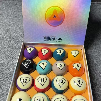 Premium 16-Ball Crystal Pool Ball Set 57.2mm for Billiard Game Room Use