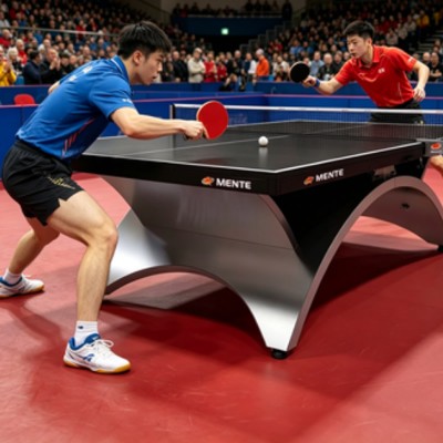 Premium Rainbow Arch Ping Pong Table | Sturdy Non-Foldable Design in Red/Black for Clubs