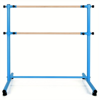 Adjustable Double Ballet Barre, Portable Freestanding Dance Bar for Kids Home Studio Training