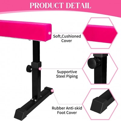Adjustable Balance Beam, Freestanding Gymnastics Beam for Kids Home Training Practice