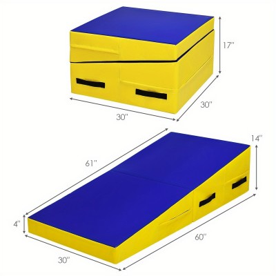 Portable Incline Gymnastics Wedge Mat | Foldable Foam Ramp for Kids Gymnastics & Fitness